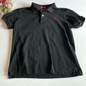 Ralph Lauren Polo Black Large Polo Shirt Red Polo Player Large Boys
